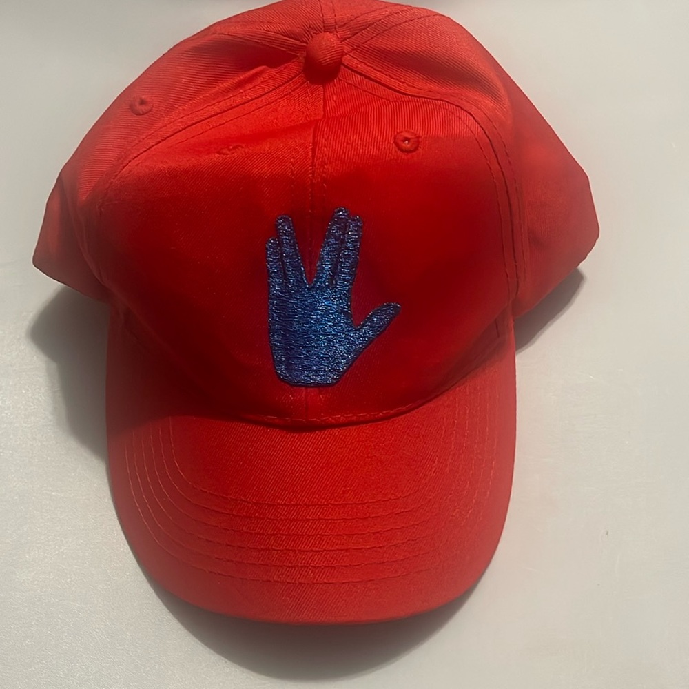 Star Trek Beyond Premiere Hat Cap Spock Fingers Vulcan Live Long & Prosper Red